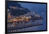 High Angle View of Amalfi at Night, Campania, Italy-George Oze-Framed Photographic Print