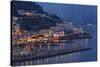 High Angle View of Amalfi at Night, Campania, Italy-George Oze-Stretched Canvas