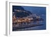 High Angle View of Amalfi at Night, Campania, Italy-George Oze-Framed Photographic Print