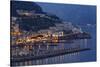 High Angle View of Amalfi at Night, Campania, Italy-George Oze-Stretched Canvas