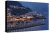 High Angle View of Amalfi at Night, Campania, Italy-George Oze-Stretched Canvas