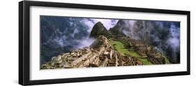 High Angle View of an Archaeological Site, Inca Ruins, Machu Picchu, Cusco Region, Peru-null-Framed Premium Photographic Print