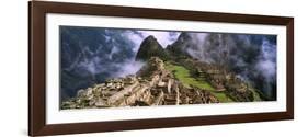 High Angle View of an Archaeological Site, Inca Ruins, Machu Picchu, Cusco Region, Peru-null-Framed Photographic Print