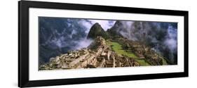 High Angle View of an Archaeological Site, Inca Ruins, Machu Picchu, Cusco Region, Peru-null-Framed Photographic Print