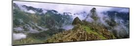 High Angle View of an Archaeological Site, Inca Ruins, Machu Picchu, Cusco Region, Peru-null-Mounted Photographic Print