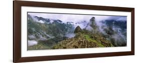 High Angle View of an Archaeological Site, Inca Ruins, Machu Picchu, Cusco Region, Peru-null-Framed Photographic Print