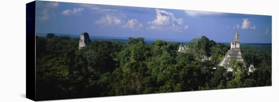 High Angle View of an Old Temple, Tikal, Guatemala-null-Stretched Canvas