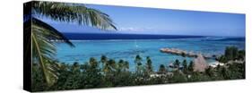 High Angle View of Beach Huts, Kia Ora, Moorea, French Polynesia-null-Stretched Canvas