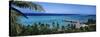 High Angle View of Beach Huts, Kia Ora, Moorea, French Polynesia-null-Stretched Canvas