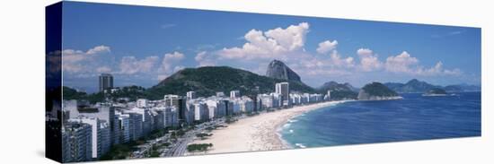 High Angle View of Buildings Along a Coast, Copacabana, Rio De Janeiro, Brazil-null-Stretched Canvas