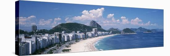 High Angle View of Buildings Along a Coast, Copacabana, Rio De Janeiro, Brazil-null-Stretched Canvas