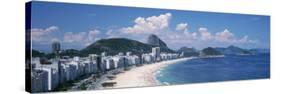 High Angle View of Buildings Along a Coast, Copacabana, Rio De Janeiro, Brazil-null-Stretched Canvas