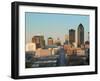 High Angle View of Buildings in a City, Locust Street, Des Moines, Iowa, USA-null-Framed Photographic Print