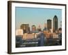 High Angle View of Buildings in a City, Locust Street, Des Moines, Iowa, USA-null-Framed Photographic Print