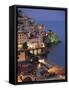 High Angle View of Buildings Lit Up at Night, Amalfi Coast, Campania, Italy-null-Framed Stretched Canvas