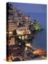 High Angle View of Buildings Lit Up at Night, Amalfi Coast, Campania, Italy-null-Stretched Canvas