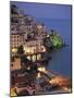 High Angle View of Buildings Lit Up at Night, Amalfi Coast, Campania, Italy-null-Mounted Photographic Print