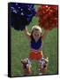 High Angle View of Cheerleaders Performing with Pom-Poms-null-Framed Stretched Canvas