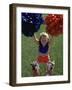 High Angle View of Cheerleaders Performing with Pom-Poms-null-Framed Photographic Print