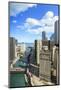 High Angle View of Chicago River and Lake Michigan, Chicago, Illinois, United States of America-Amanda Hall-Mounted Photographic Print
