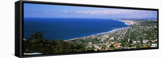 High angle view of city at the waterfront, La Jolla, San Diego, California, USA-null-Framed Stretched Canvas