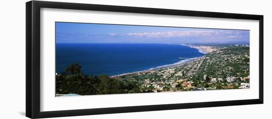 High angle view of city at the waterfront, La Jolla, San Diego, California, USA-null-Framed Photographic Print