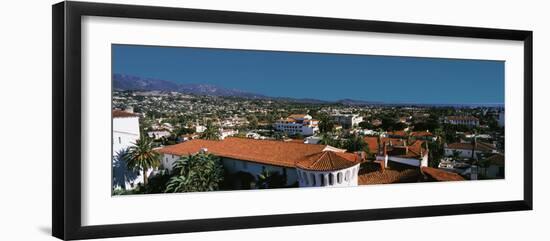 High angle view of city, Santa Barbara, Santa Barbara County, California, USA-null-Framed Photographic Print