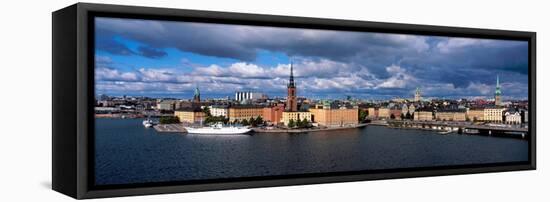 High Angle View of Cityscape at the Waterfront, Stockholm, Sweden-null-Framed Stretched Canvas