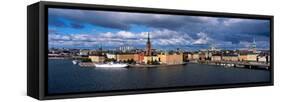 High Angle View of Cityscape at the Waterfront, Stockholm, Sweden-null-Framed Stretched Canvas