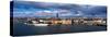 High Angle View of Cityscape at the Waterfront, Stockholm, Sweden-null-Stretched Canvas