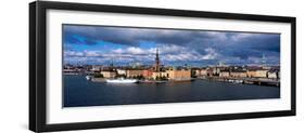 High Angle View of Cityscape at the Waterfront, Stockholm, Sweden-null-Framed Premium Photographic Print
