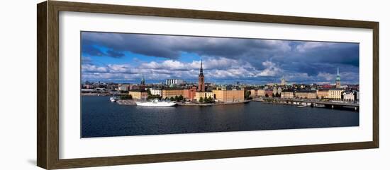High Angle View of Cityscape at the Waterfront, Stockholm, Sweden-null-Framed Photographic Print