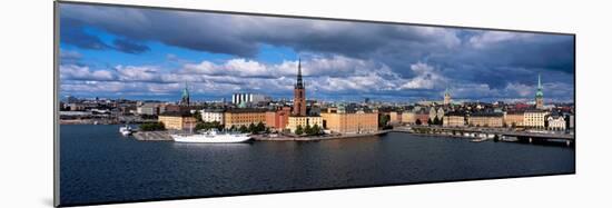 High Angle View of Cityscape at the Waterfront, Stockholm, Sweden-null-Mounted Photographic Print