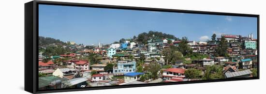 High angle view of cityscape, Baguio City, Benguet, Luzon, Philippines-null-Framed Stretched Canvas