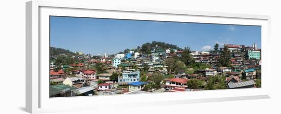 High angle view of cityscape, Baguio City, Benguet, Luzon, Philippines-null-Framed Premium Photographic Print