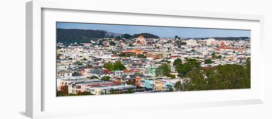 High Angle View of Colorful Houses in a City, Richmond District, Laurel Heights, San Francisco, ...-null-Framed Photographic Print