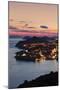 High Angle View of Dubrovnik at Sunset, UNESCO World Heritage Site, Dalmatia, Croatia, Europe-Markus Lange-Mounted Photographic Print