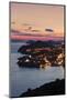 High Angle View of Dubrovnik at Sunset, UNESCO World Heritage Site, Dalmatia, Croatia, Europe-Markus Lange-Mounted Photographic Print