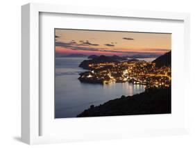 High Angle View of Dubrovnik at Sunset, UNESCO World Heritage Site, Dalmatia, Croatia, Europe-Markus Lange-Framed Photographic Print