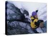 High Angle View of Female Ice Climber-null-Stretched Canvas