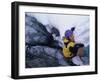 High Angle View of Female Ice Climber-null-Framed Photographic Print