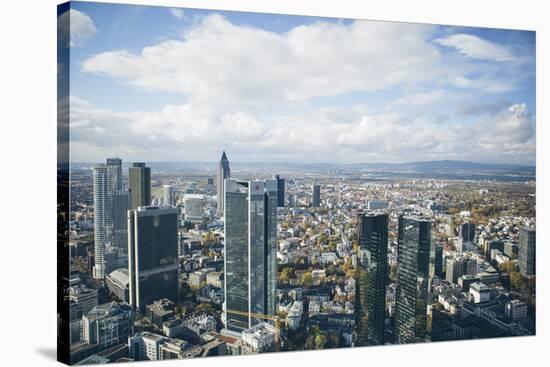 High Angle View of Financial Centre, Frankfurt-Am-Main, Hesse, Germany, Europe-Mark Doherty-Stretched Canvas