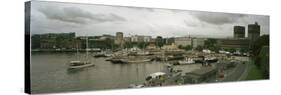 High Angle View of Harbor and a City Hall, Oslo, Norway-null-Stretched Canvas