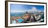 High Angle View of Harbor, Barcelona, Catalonia, Spain-null-Framed Photographic Print