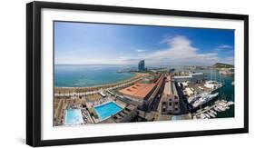 High Angle View of Harbor, Barcelona, Catalonia, Spain-null-Framed Photographic Print