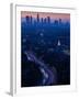 High Angle View of Highway 101 at Dawn, Hollywood Freeway, Hollywood, Los Angeles, California, USA-null-Framed Photographic Print