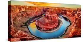 High Angle View of Horseshoe Bend, Page, Arizona, USA-null-Stretched Canvas