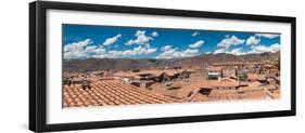 High angle view of houses in a town, Cuzco, Cusco Province, Peru-null-Framed Photographic Print