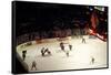 High angle view of ice hockey players in action, Chicago, Cook County, Illinois, USA-null-Framed Stretched Canvas