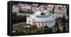 High angle view of International Teaching Centre, Bahai Gardens, German Colony Plaza, Haifa, Israel-null-Framed Stretched Canvas